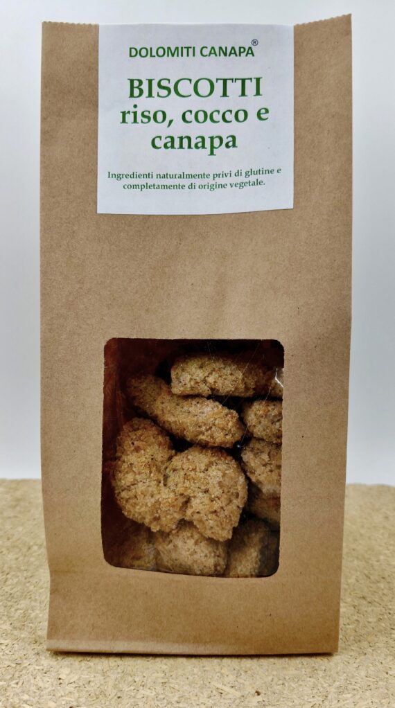 BISCOTTI AL RISO COCCO E CANAPA - 200g - DOLOMITI CANAPA