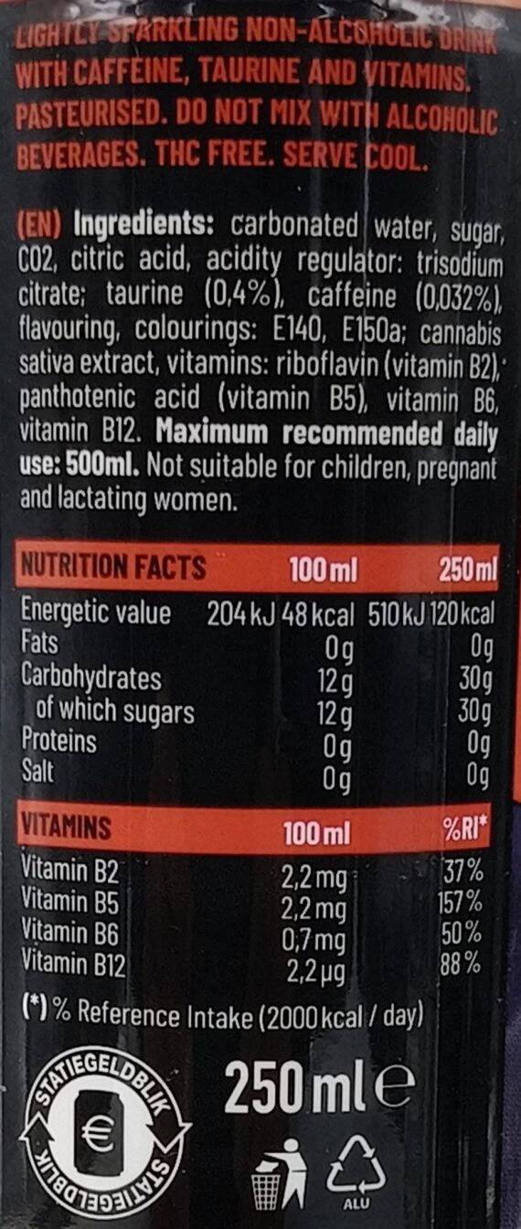 ENERGY DRINK - CRAZY AMSTERDAM - MULTITRANCE AMSTERDAM - 250 ml