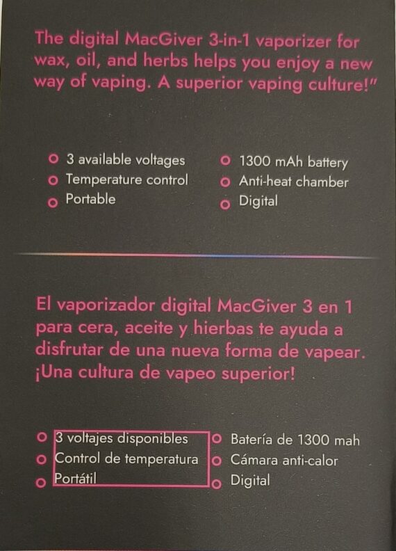 MCGYVER - 3 IN 1-VAPORIZZATORE